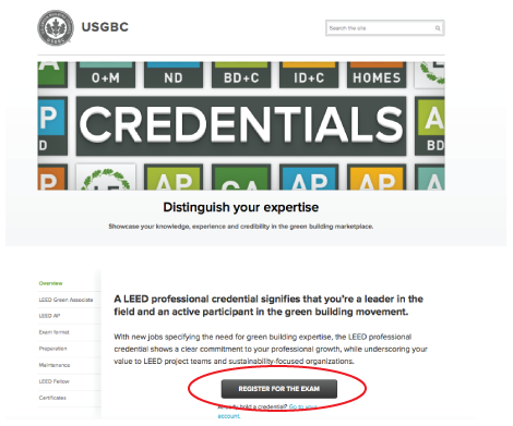 Register for your LEED Exam on USGBC's website