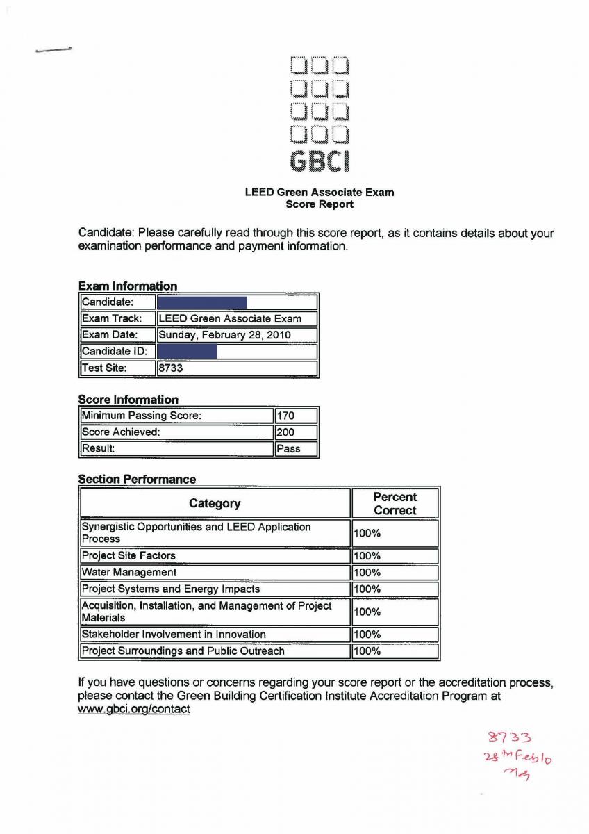 top score on the leed ga exam leed score sheet